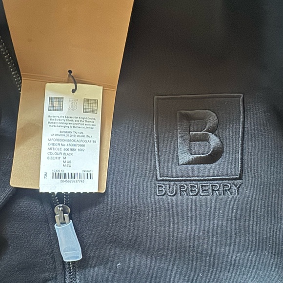 NWT Burberry Fordson BBOX Men’s Black Zip Hoodie Sz M - Picture 4 of 9